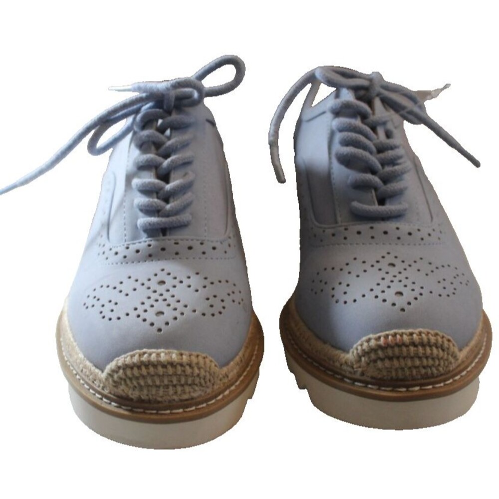 Torrid Platform Oxford Shoes Women’s Sz 7WW Light Blue Brogue Espadrille Lace Up